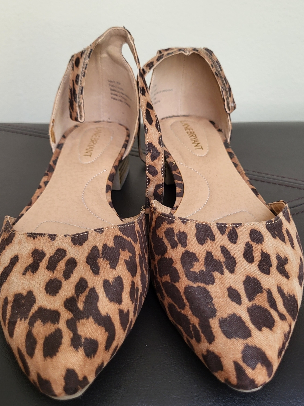 Lane Bryant Leopard-Print D'Orsay Flats With Ankle Strap